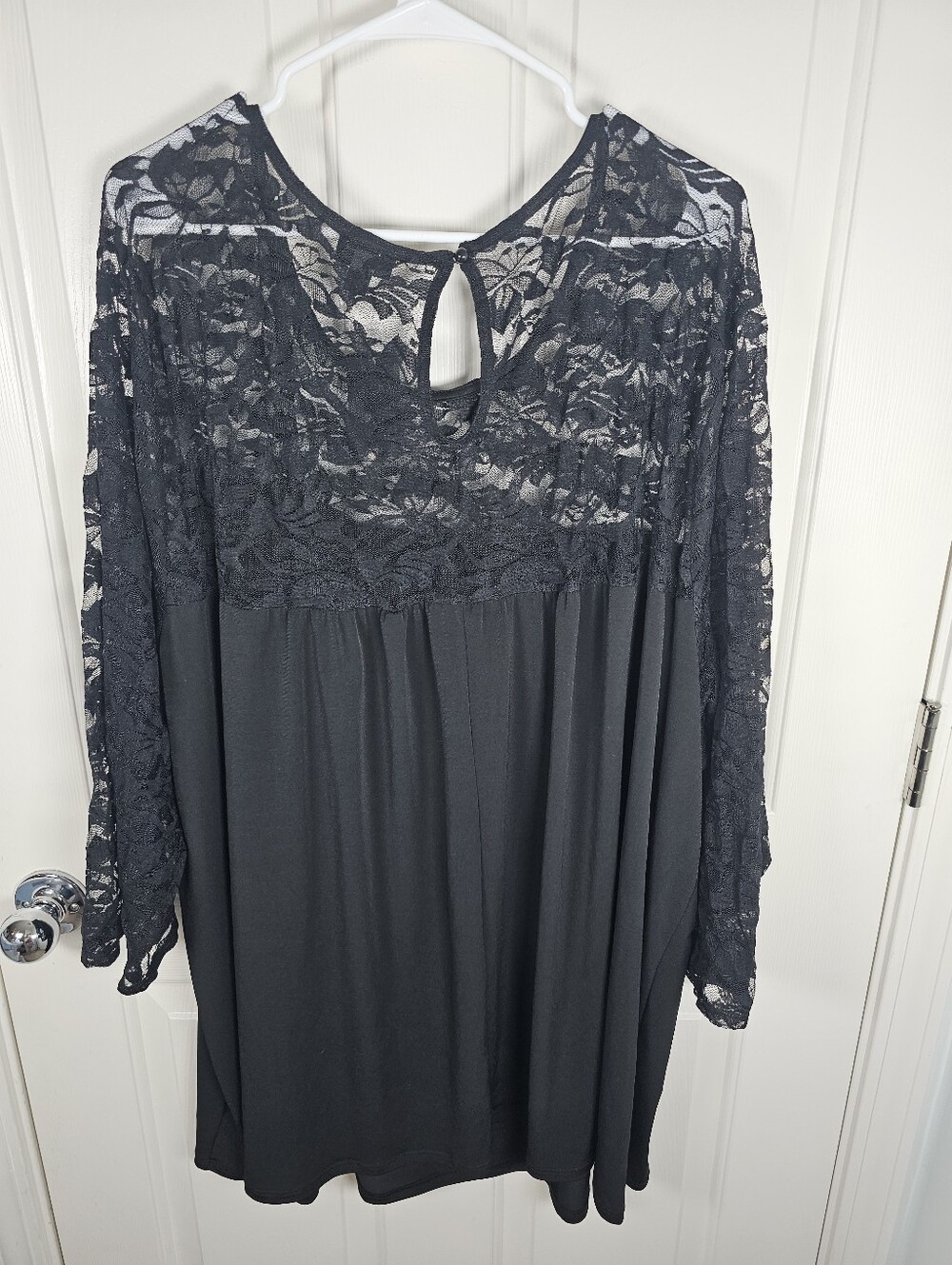 Torrid NWT Lace Lattice Black Shirt Size 6 - Picture 6 of 7